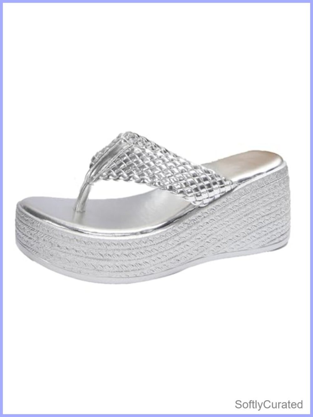 Womens Wedge Flip Flop Sandals PU Platform Slip On Beach Walking Shoes